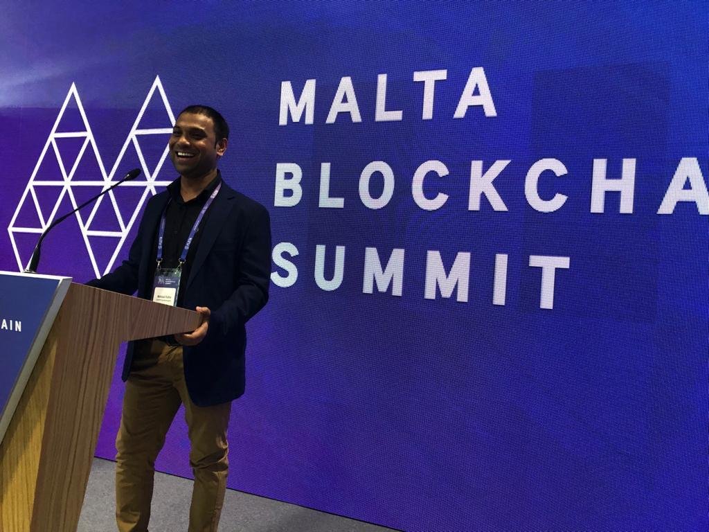 Mahipal Katha speaking at the Malta Blockchain Summit